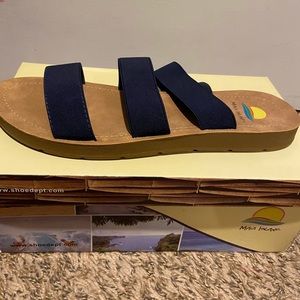 Brand new navy sandals